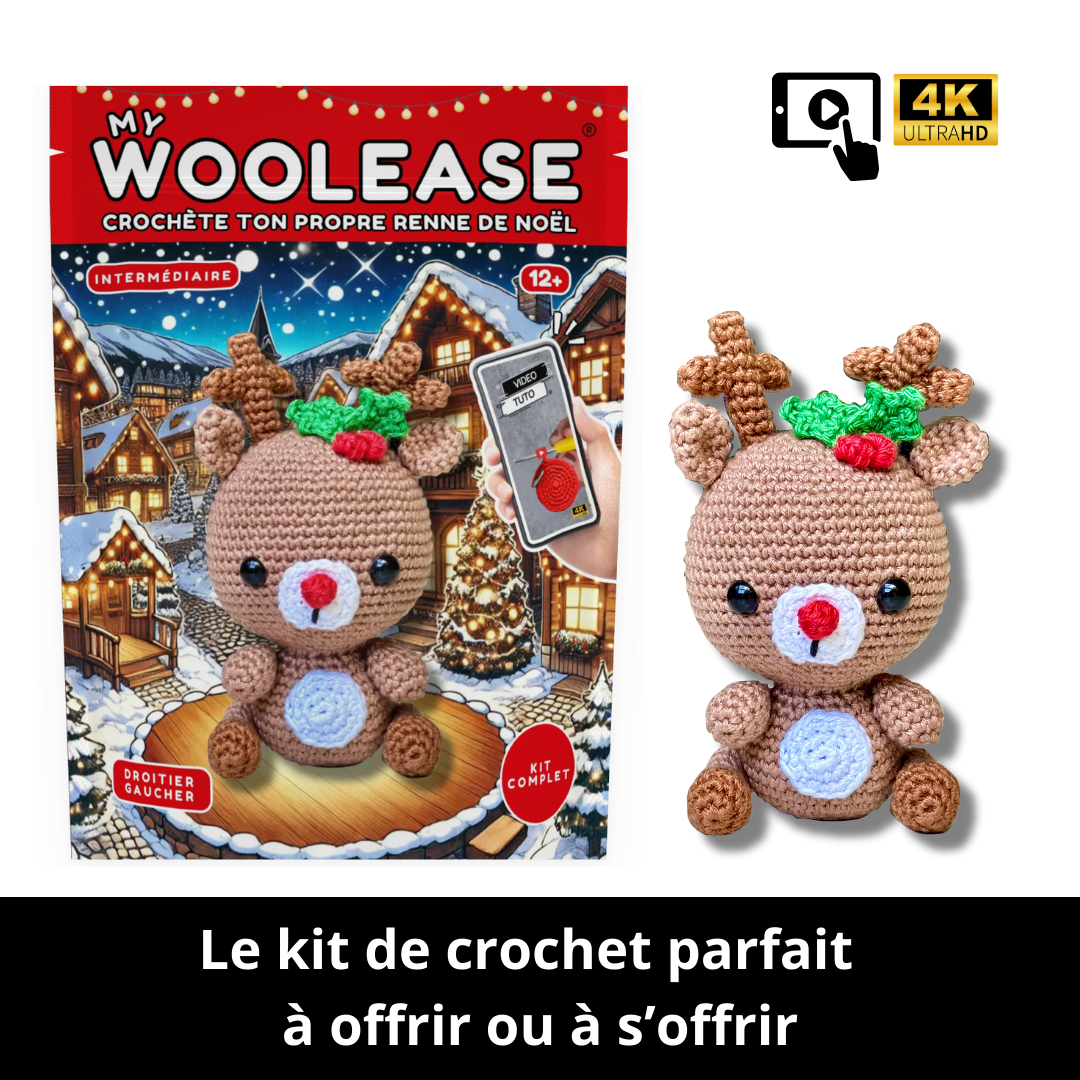 Kit de Crochet  - Tuto Vidéo 4K - Rudolphe Le Renne de Noël | My Woolease