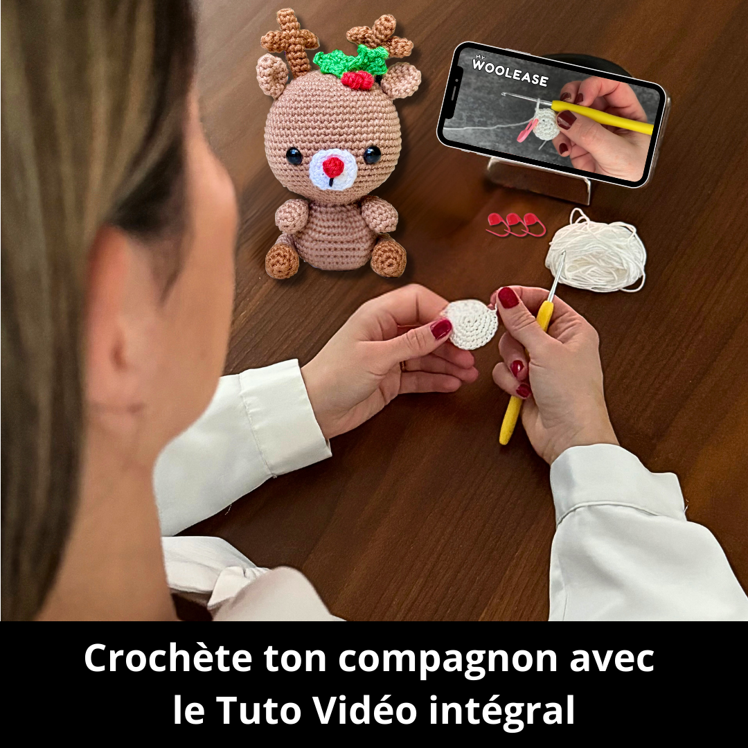 Kit de Crochet  - Tuto Vidéo 4K - Rudolphe Le Renne de Noël | My Woolease