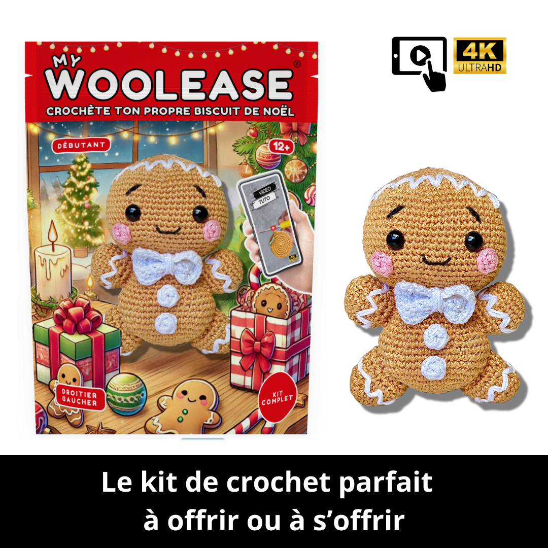 Kit de Crochet - Tuto Vidéo 4K - Le biscuit de Noël | My Woolease