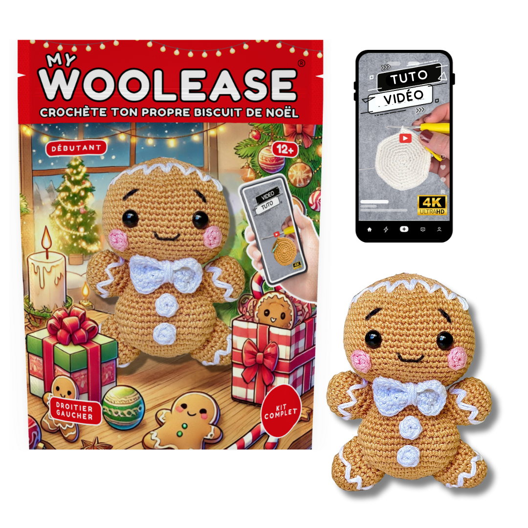 Kit de Crochet - Tuto Vidéo 4K - Le biscuit de Noël | My Woolease