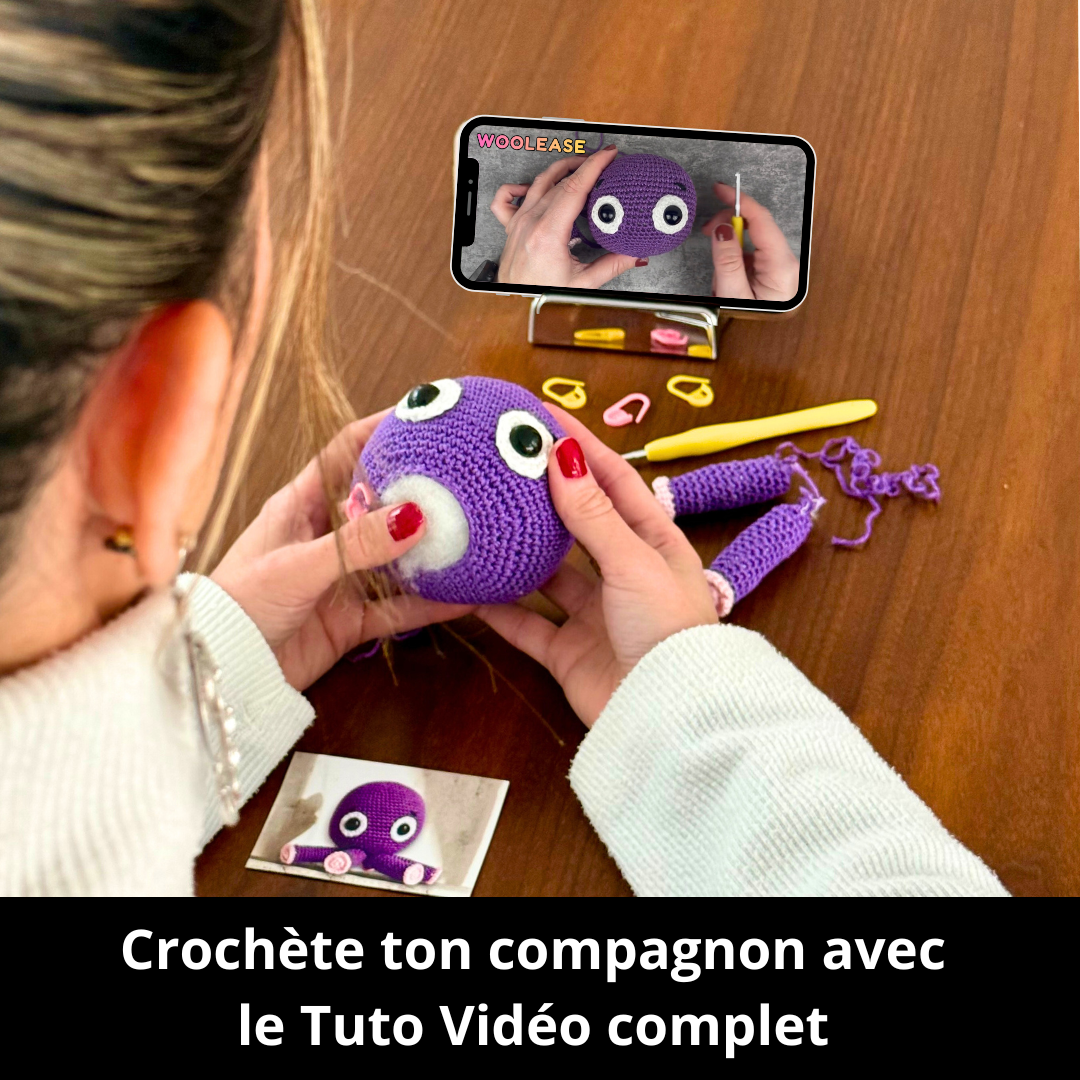 Kit de Crochet - Tuto Vidéo 4K - Coraline la pieuvre | My Woolease
