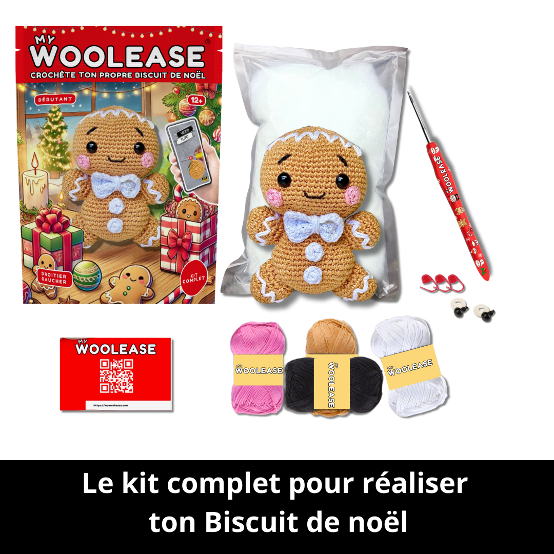 Kit de Crochet - Tuto Vidéo 4K - Le biscuit de Noël | My Woolease