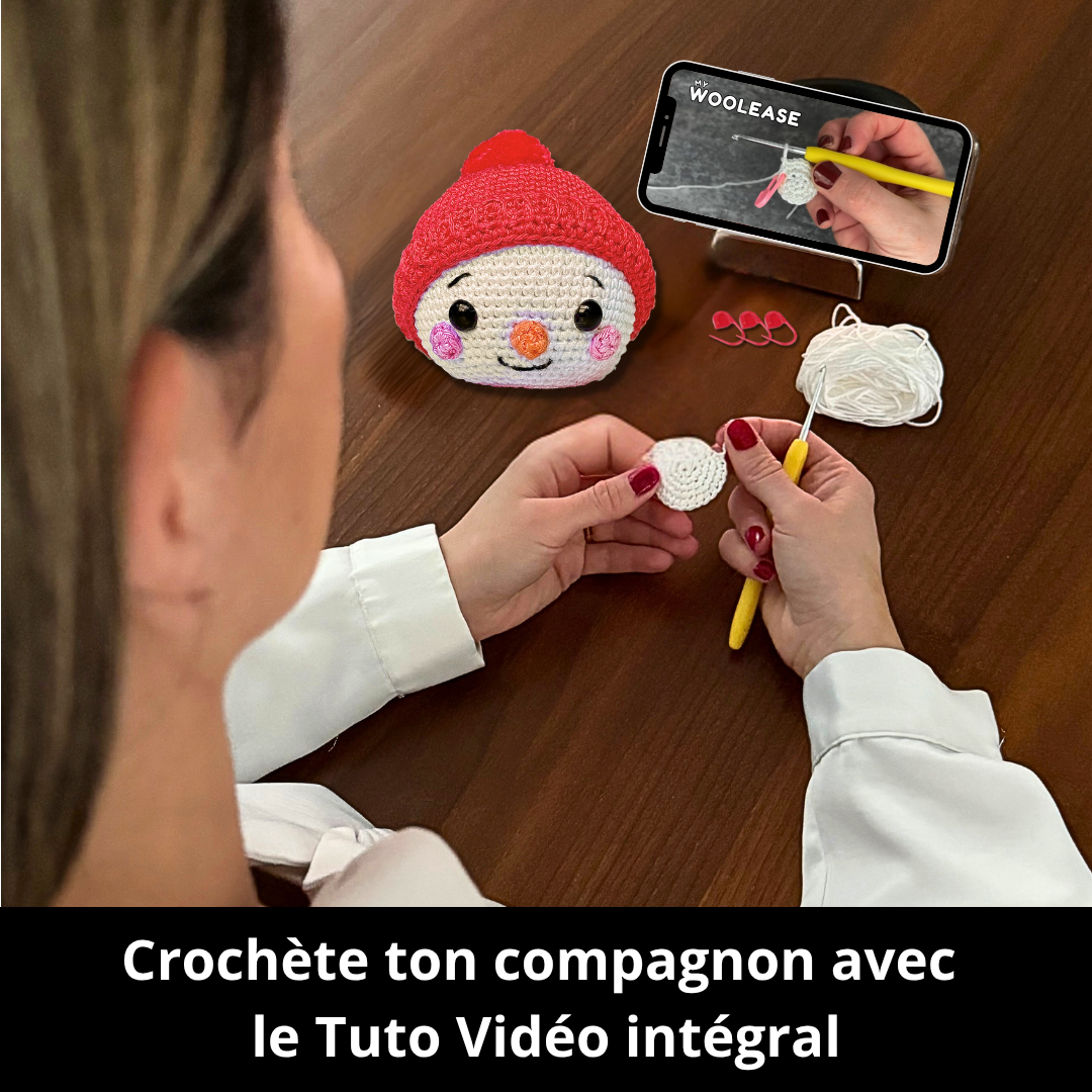 Kit de Crochet - Tuto Vidéo 4K - Bonhomme de Neige | My Woolease