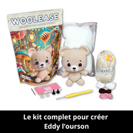 Kit de Crochet - Tuto Vidéo 4K - Eddy l'Ourson | My Woolease