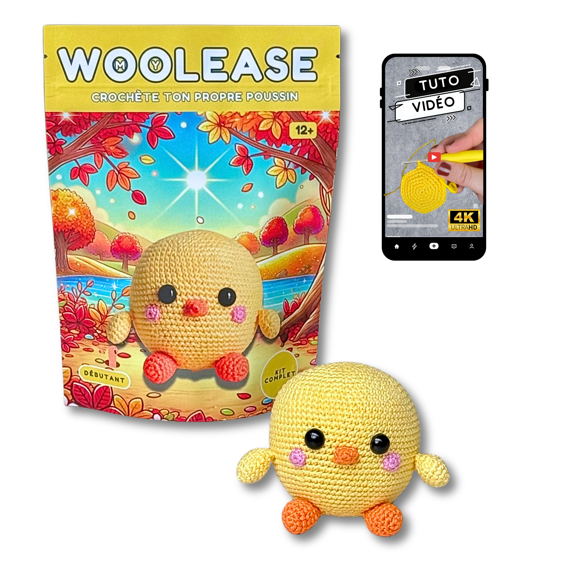 Kit de Crochet - Tuto Vidéo 4K - Piou Piou le Poussin | My Woolease