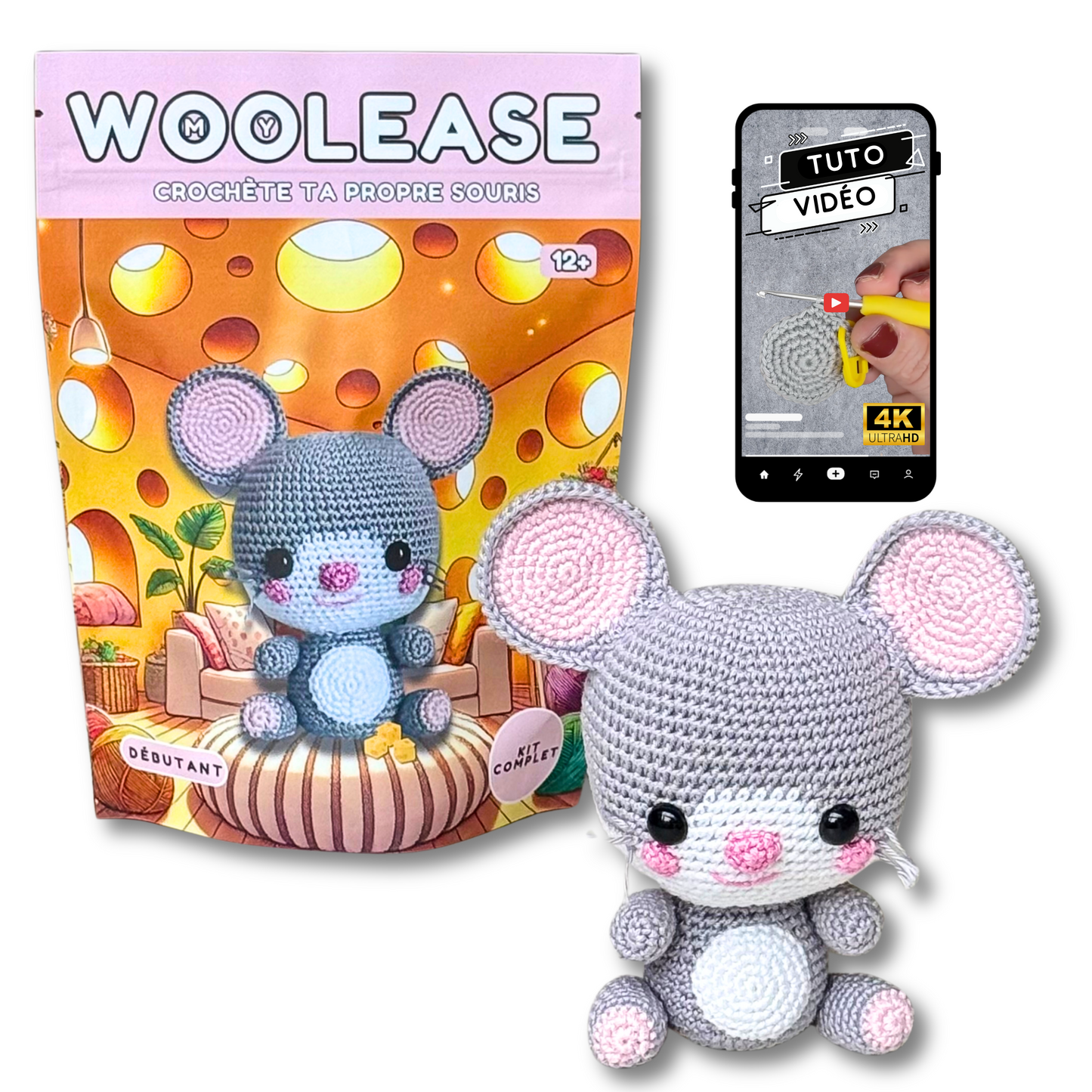 Kit de Crochet - Tuto Vidéo 4K - Sophie la Souris | My Woolease