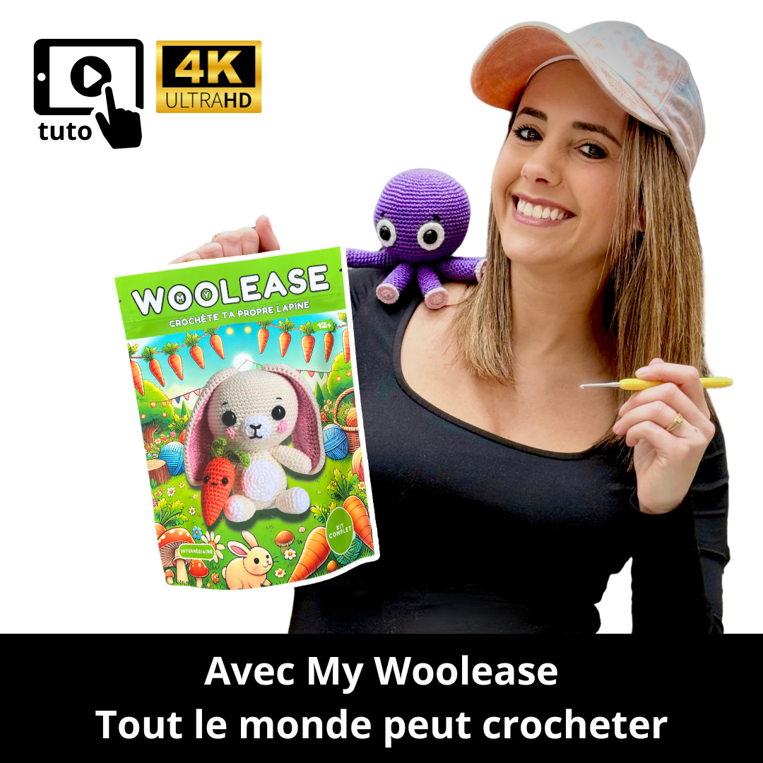 Kit de Crochet - Tuto Vidéo 4K - Flora la Lapine | My Woolease