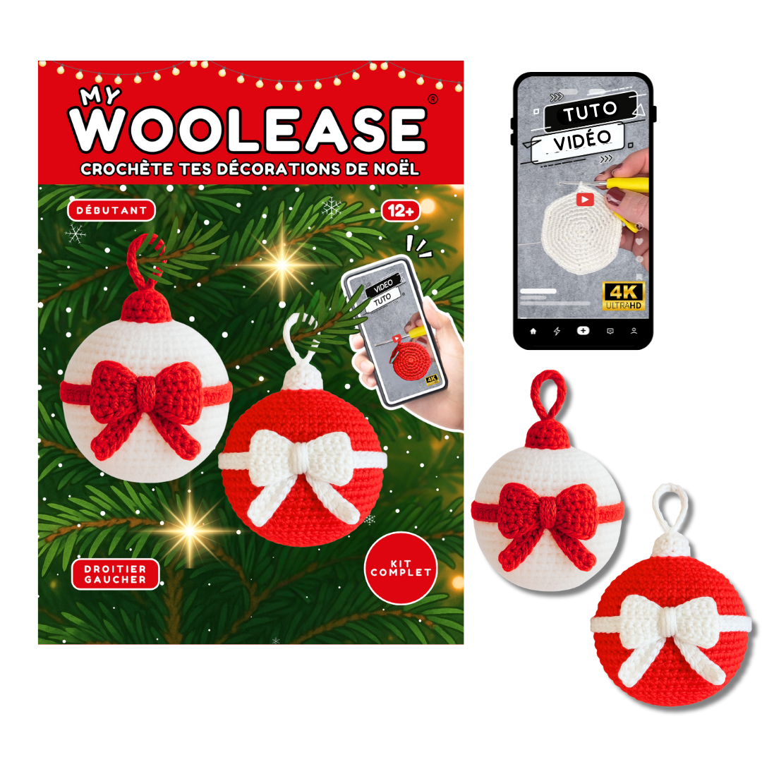 Kit de Crochet - Tuto Vidéo 4K - Boules de Noël | My Woolease