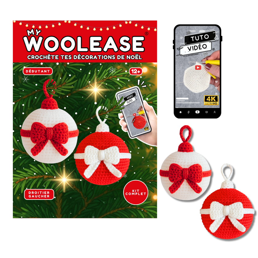 Kit de Crochet - Tuto Vidéo 4K - Boules de Noël | My Woolease