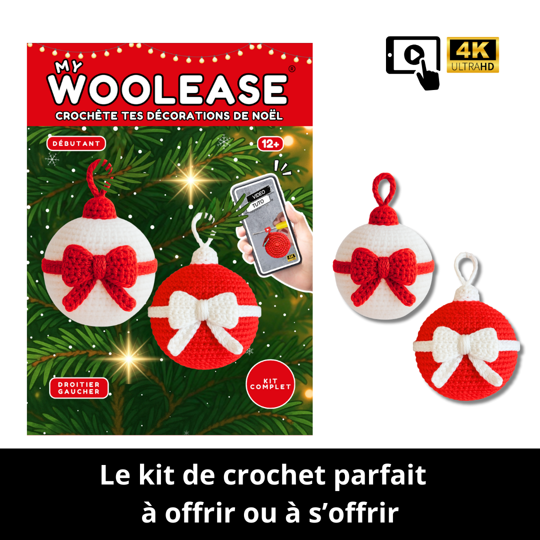 Kit de Crochet - Tuto Vidéo 4K - Boules de Noël | My Woolease
