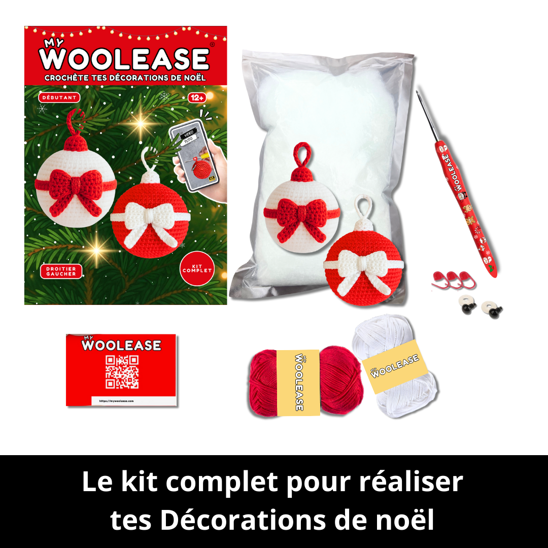 Kit de Crochet - Tuto Vidéo 4K - Boules de Noël | My Woolease