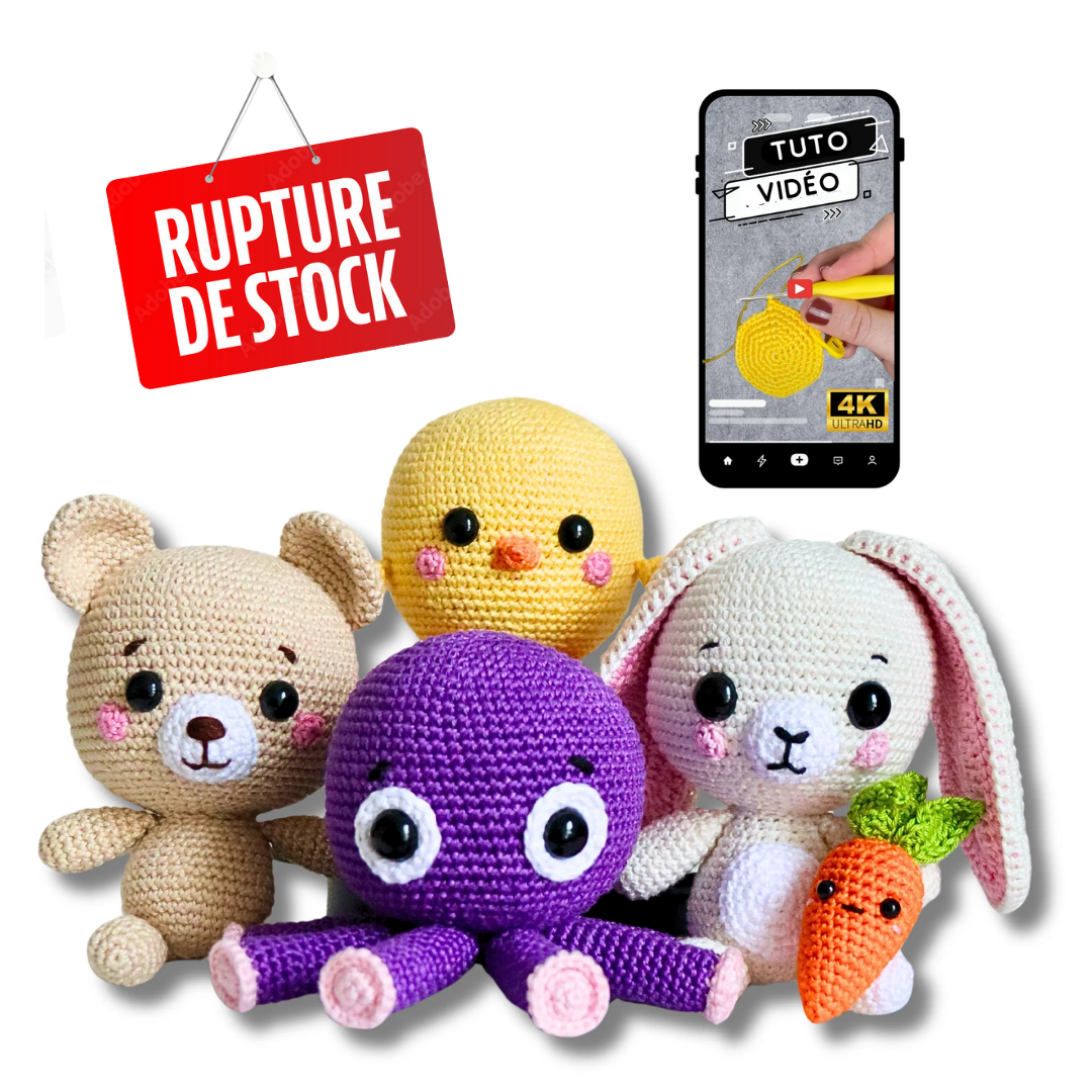 Kit de Crochet - Tuto Vidéo 4K - Les 4 Coquins | My Woolease